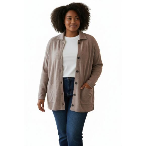 J. Jill Sweaters - J. Jill Knit Cardigan Rose Mauve Womens Plus 2X Oversized